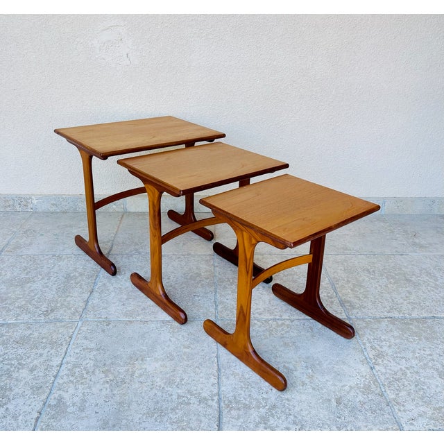 Scandinavian Nesting Tables in Teak, 1960, Set of 3 For Sale - Image 16 of 16