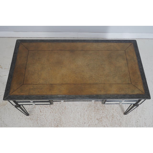 Theodore Alexander Louis XVI Mirrored Leather Top Writing Desk For Sale - Image 9 of 18