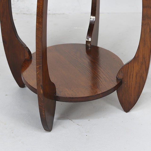 Bauhaus Art Deco Oak Side Table For Sale - Image 3 of 8