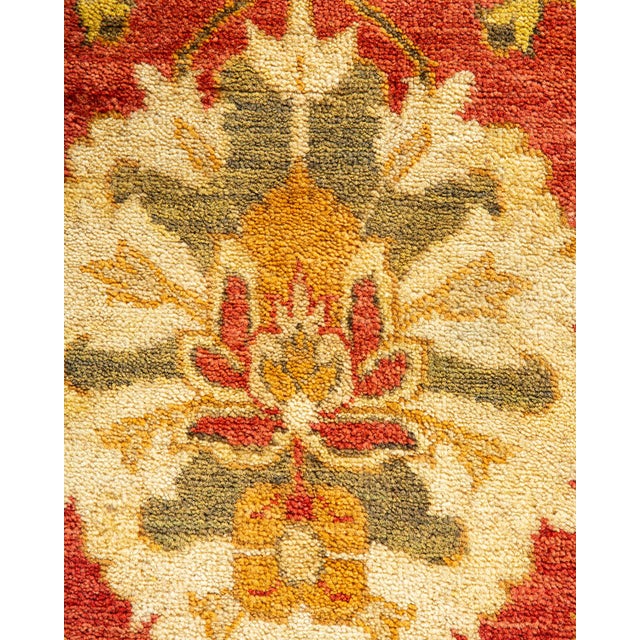 Traditional Eclectic, One-of-a-Kind Hand-Knotted Area Rug in Orange, 9' 0" x 12' 1" For Sale - Image 3 of 8