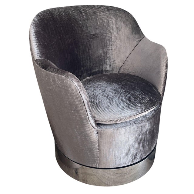 Set of Four J. Robert Scott Swivel Barrel Lounge Chairs. u.s.a. Mid-20th Century For Sale - Image 9 of 9