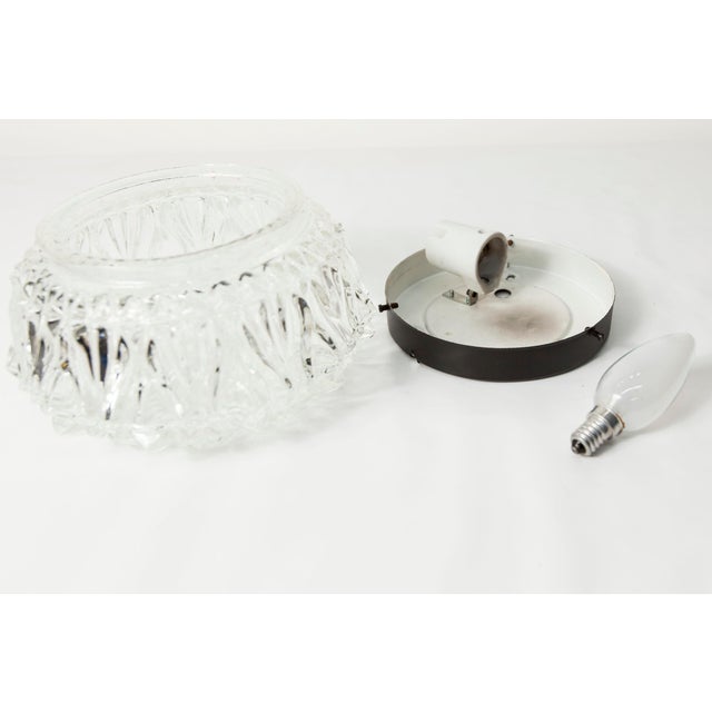 Mid-Century Modern Vintage Round Floral Glass Ceiling Light, 1960s For Sale - Image 3 of 18