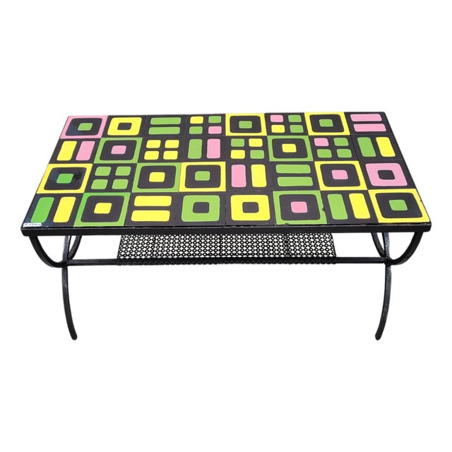 Coffee Table in Vallauris Ceramic from Roger Capron, 1960s For Sale