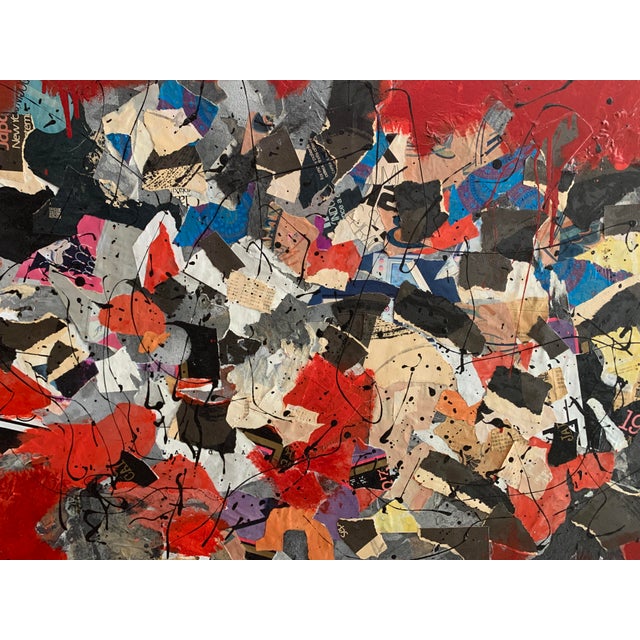 Sylvia Shlim (American, 20th century, 1916 - 2000) "All That Jazz" Mixed Media Collage 49 1/2" x 62" x 1 1/4", framed...