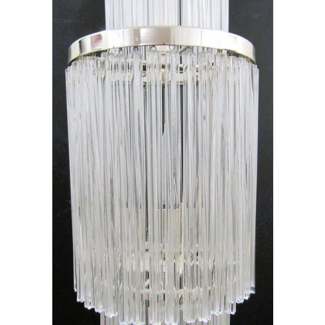 Metal 1990s Art Deco Style 4-Tiered Crystal Rods and Chrome Table Lamps - a Pair For Sale - Image 7 of 18