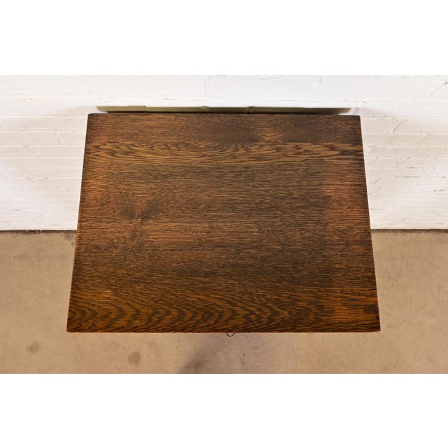 Stickley Brothers Style Antique Mission Tiger Oak Arts & Crafts Music Cabinet, Circa 1900 For Sale - Image 11 of 14