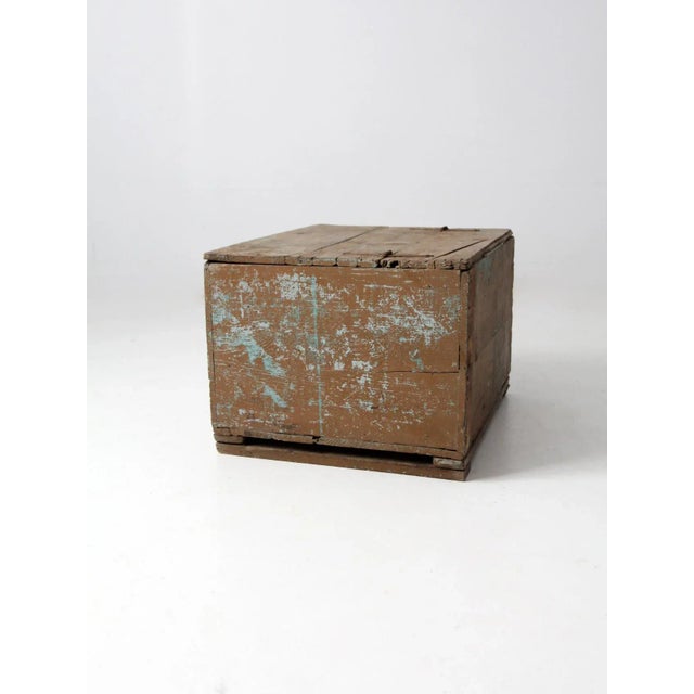Wood Vintage Rustic Wooden Box For Sale - Image 7 of 12