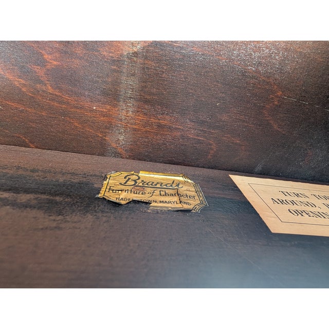 1980s George III Style Brandt Mahogany Flip-Top Games or Console Table For Sale - Image 11 of 11