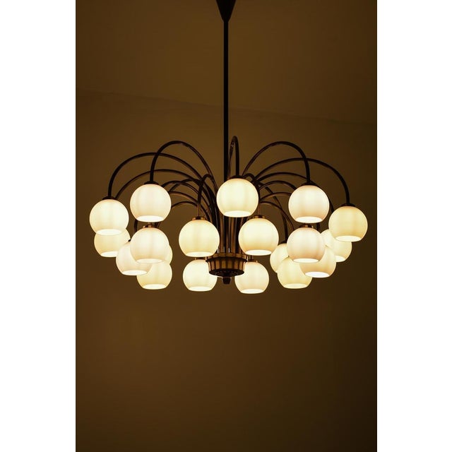 1940s Ceiling Lamp in Brass and Glass from Fog & Mørup, 1940s For Sale - Image 5 of 10