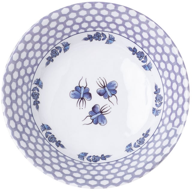 Discover timeless elegance with the Figurine Melamine Soup/Cereal Bowls, showcasing exquisite blue and white designs...