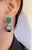 Bochic "Capri" Vintage Tahiti South Sea Pearl & Emerald Earrings 18K Gold & Silver For Sale - Image 4 of 18