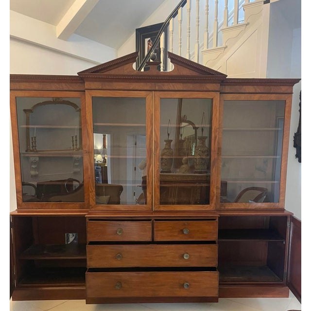 Large George III Mahogany Breakfront Bookcase, 1800s For Sale - Image 3 of 18