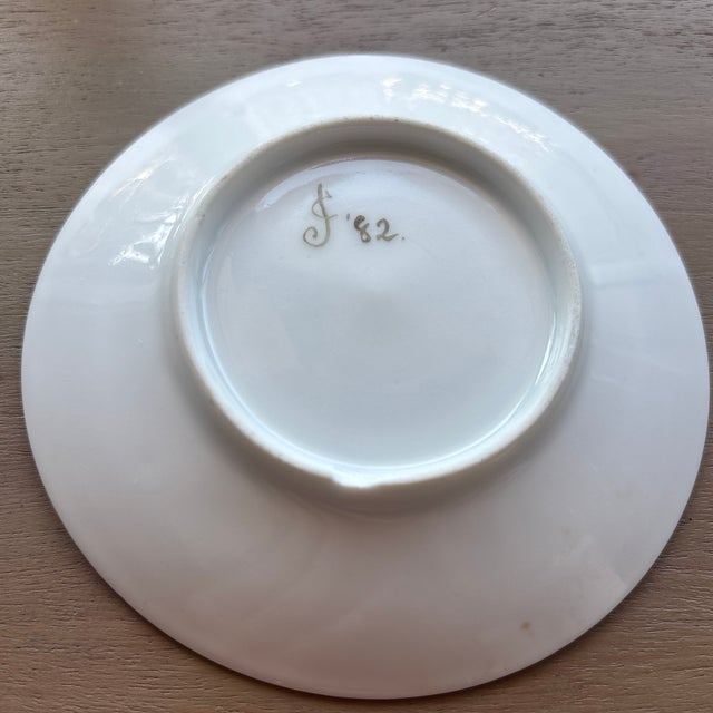 Late 18th Century Circa 1770 Antique Bow Porcelain Tea Cup and Saucer With Hand Painted Designer Mark For Sale - Image 5 of 12