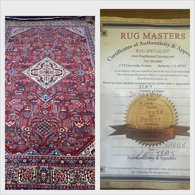 8ft 2in × 11ft 10in Josheghan Hand Knotted Iranian Jewel Tone Rug For Sale - Image 13 of 13