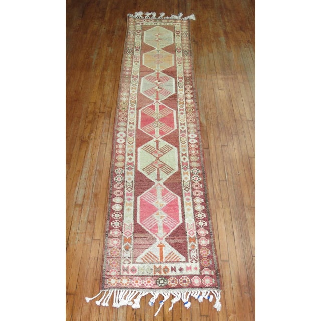 One of a kind, mid 20th-century Hand-knotted Turkish Anatolian Runner. Professionally Washed & personally vetted. Ready...