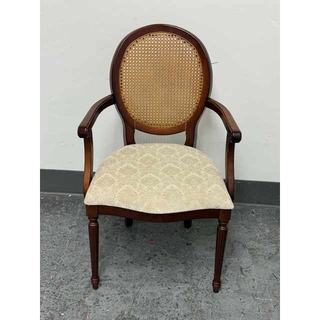 Bombay Company Traditional Oval Cane-Back Armchair For Sale - Image 12 of 12