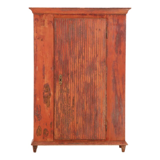 Swedish Provincial Painted Armoire / Cupboard, Late 19th C. For Sale