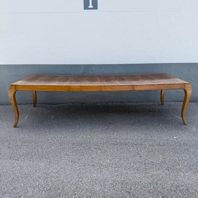 French Provincial Burlwood Extendable Dining Table by Century Furniture For Sale - Image 9 of 12