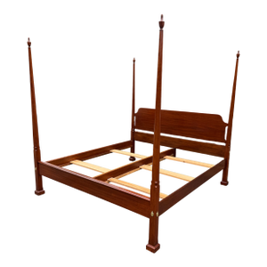 Henkel-Harris King Size Wild Black Cherry Pencil Four-Poster Bed Frame