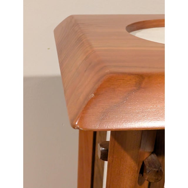 Wood Vintage Japanese Shoji Screen Table Desk Lamp - a Pair For Sale - Image 7 of 12