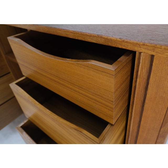 Tambour Doors 12 Deep Drawers 3 Shelves Danish Teak Mid-Century Modern Credenza For Sale - Image 12 of 18