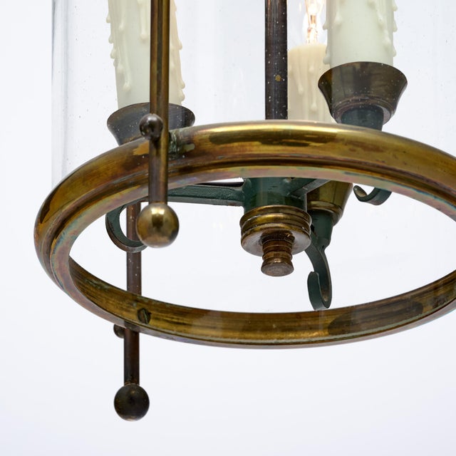 Brass Brass and Glass, French Vintage Lantern, Circa 1930 For Sale - Image 8 of 9