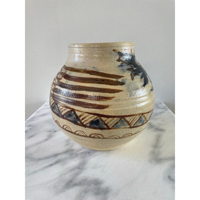Mid 20th Century Mid 20th Century Rustic Glazed Stoneware Pot With Dragon Motif For Sale - Image 5 of 10