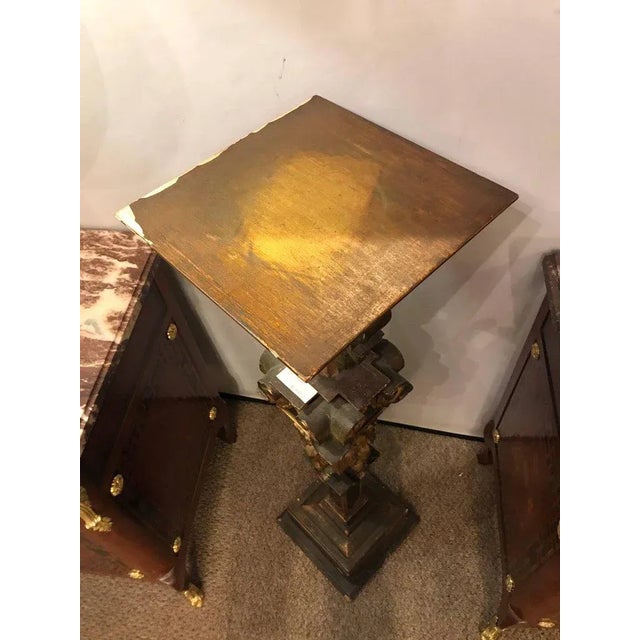 Wood A Continental Italian Gilt Distressed Continental Pedestal For Sale - Image 7 of 11