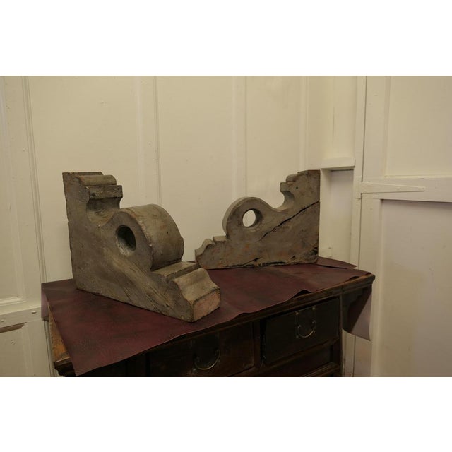 Wood Large Painted Wall Brackets, 1870, Set of 2 For Sale - Image 7 of 9