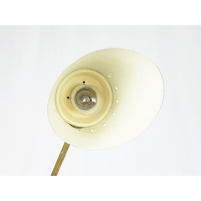 Mid-Century Adjustable Table Lamp in Aqua Green Metal and Brass, 1950s For Sale - Image 4 of 11