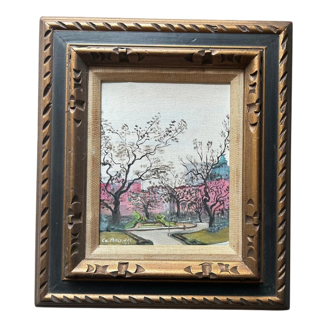 Vintage 1970’s Philadelphia Cityscape Oil Painting on Canvas For Sale