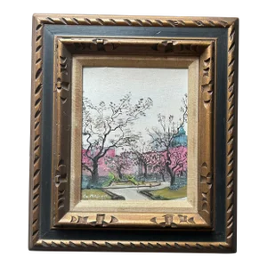 Vintage 1970’s Philadelphia Cityscape Oil Painting on Canvas