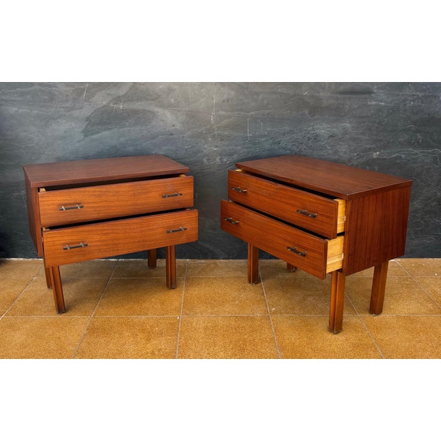 Pair of Scandinavian Mid-Century Modern Nightstands with Two Drawers, 1960s For Sale - Image 4 of 7