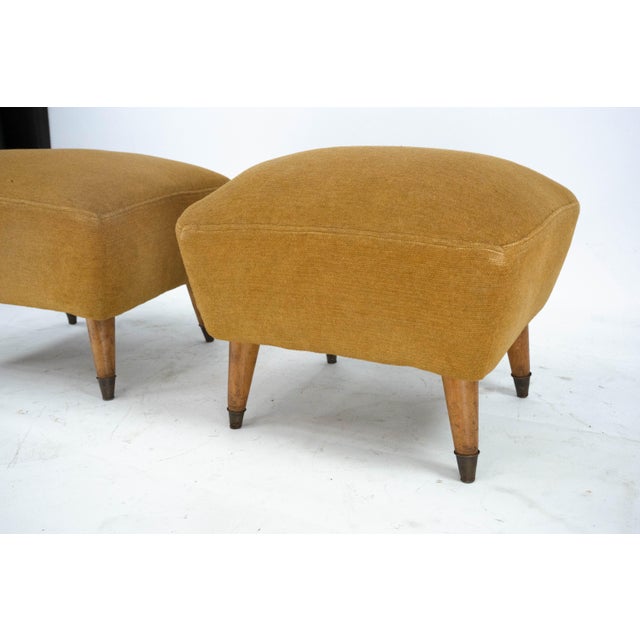 Mid-Century Modern Mid-Century Italian Ottomans in the style of Gio Ponti, Italy, 1950s, Set of 2 For Sale - Image 3 of 14