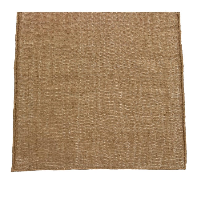Handmade New Zealand Wool Dhurrie Runner, Solid Beige Runner Rug - 2.5'x10' For Sale - Image 13 of 13