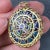 French 18 Karat Yellow Gold and Enamel Window Plique a Jour Pendant Medal, 1950s For Sale - Image 11 of 18