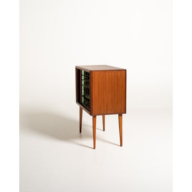 Scandinavian Teak Bar Cabinet with Shutter, 1950s For Sale - Image 3 of 11