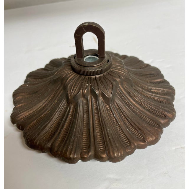 Antique Bronze and Beveled Glass Pendant For Sale - Image 11 of 12