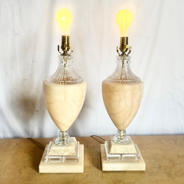 Crafted in Spain, this exquisite pair of alabaster table lamps showcases the timeless elegance of natural stone, enhanced...