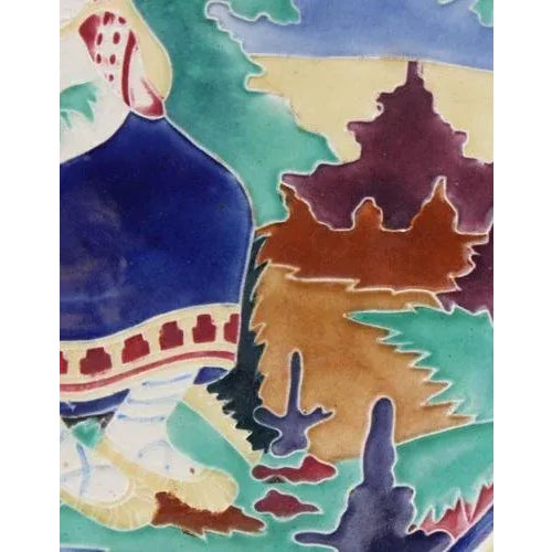 Porcelain Plate with Girl by the Stream For Sale - Image 3 of 5