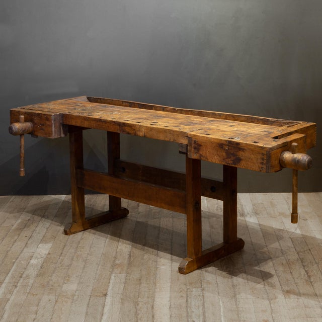 Industrial 19th C. Carpenter's Workbench c.1880-1900 For Sale - Image 3 of 14