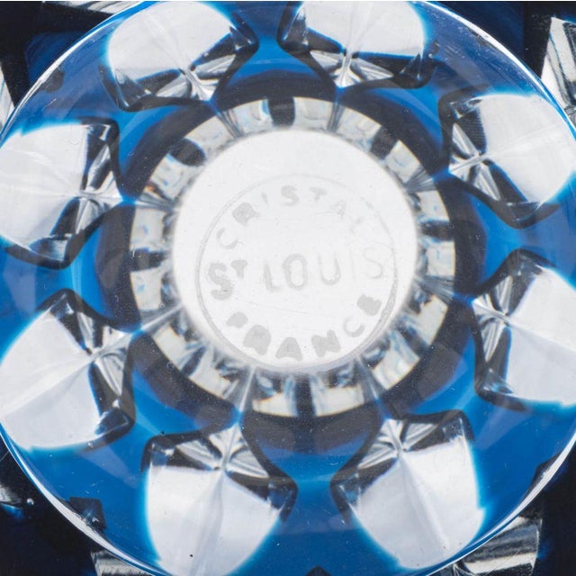 Blue St. Louis Blue Cut Crystal Vase For Sale - Image 8 of 8