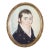 New England Bone Portrait Miniature of a Gentleman in Shadowbox Frame, C. 1810 For Sale