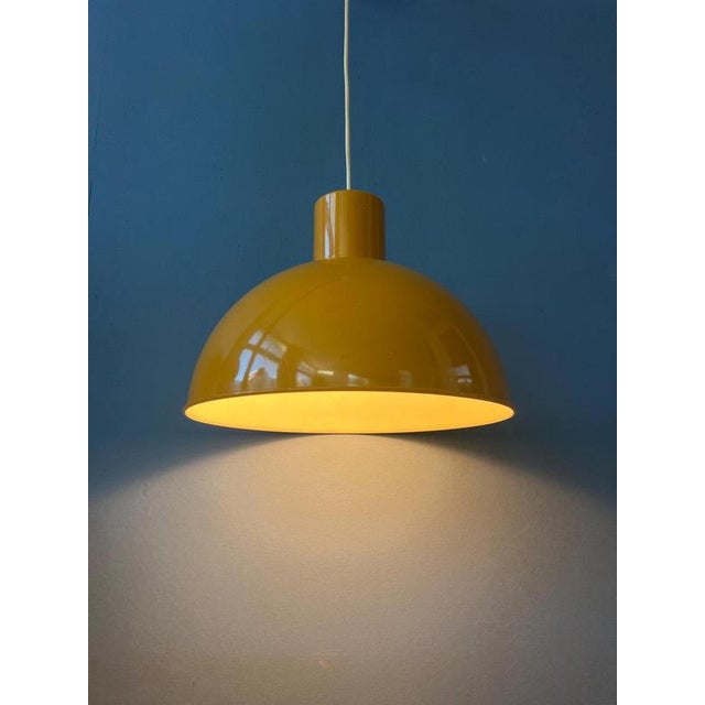 Yellow Enamel Pendant Lamp by Joe Hammerborg for Fog & Mørup For Sale - Image 5 of 13
