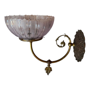 Rare Late 1800’s Antique Electrified Original Gas Wall Sconce With Leaf and Vines