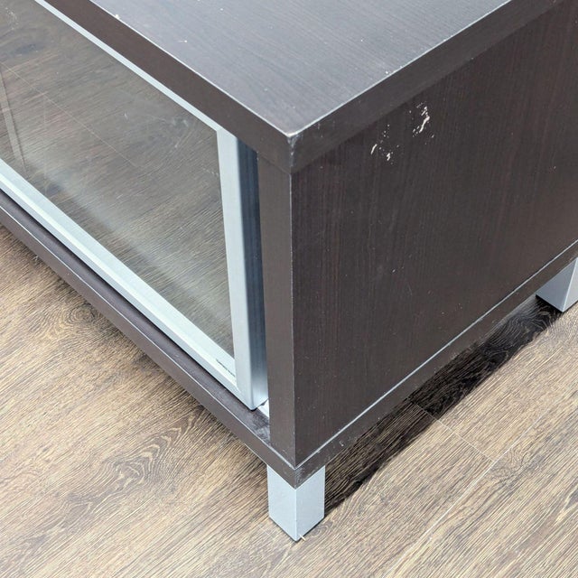 Media Console With Glass Sliding Door For Sale - Image 10 of 10
