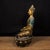 Metal Vintage Gilt Brass Shakyamuni Buddha Statue With Polychrome Robe & Lotus Base For Sale - Image 7 of 9