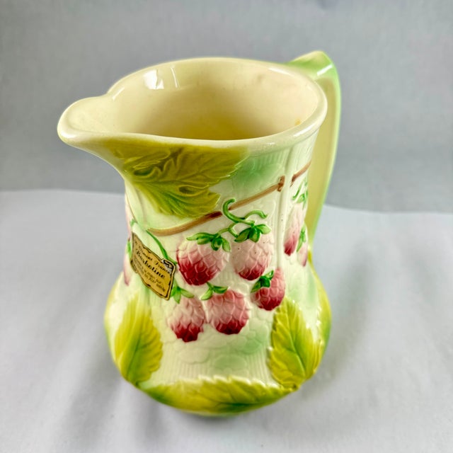 Ceramic 1960s St. Clement French Barbotine Raspberry Pitcher For Sale - Image 7 of 16
