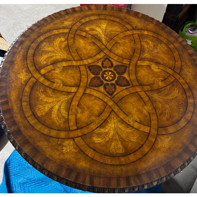 Elevate a grand entryway, foyer, or formal parlor with this magnificent, high-end vintage center table by luxury maker...