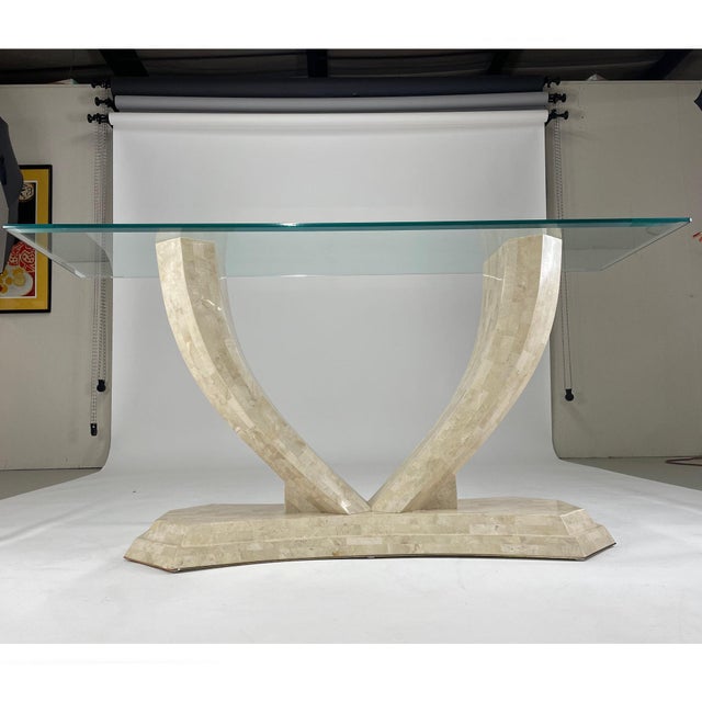 Maitland - Smith Robert Marcius for Maitland Smith Arched Tessellated Stone Console Table For Sale - Image 4 of 13